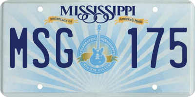 MS license plate MSG175
