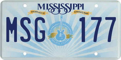 MS license plate MSG177