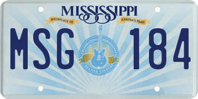 MS license plate MSG184