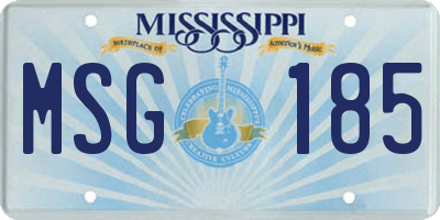 MS license plate MSG185
