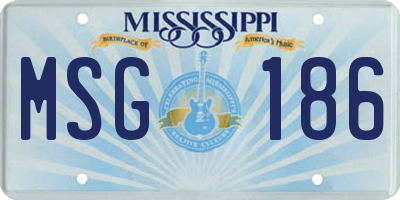 MS license plate MSG186