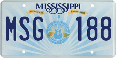 MS license plate MSG188