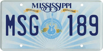 MS license plate MSG189