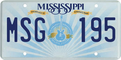 MS license plate MSG195