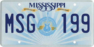MS license plate MSG199