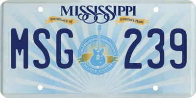 MS license plate MSG239