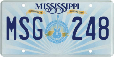 MS license plate MSG248