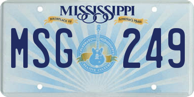 MS license plate MSG249