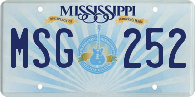 MS license plate MSG252