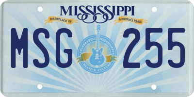 MS license plate MSG255