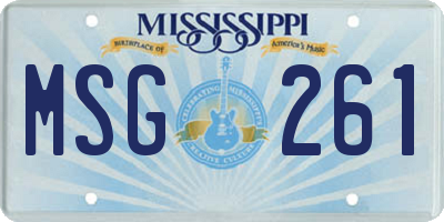 MS license plate MSG261