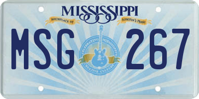 MS license plate MSG267