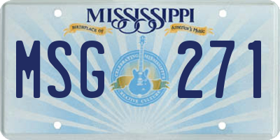 MS license plate MSG271