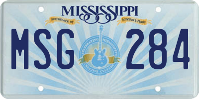MS license plate MSG284