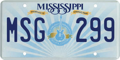 MS license plate MSG299