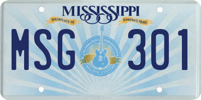 MS license plate MSG301