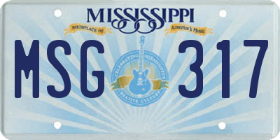 MS license plate MSG317
