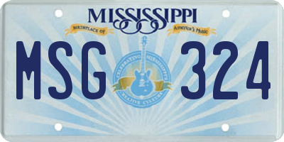 MS license plate MSG324