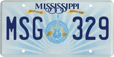 MS license plate MSG329