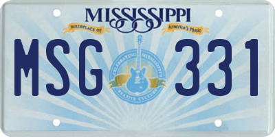 MS license plate MSG331