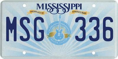 MS license plate MSG336