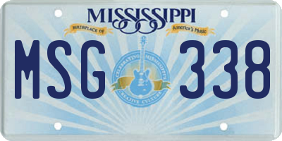 MS license plate MSG338
