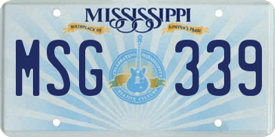 MS license plate MSG339