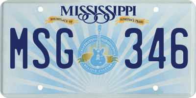 MS license plate MSG346