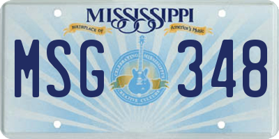MS license plate MSG348