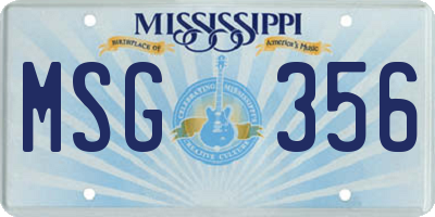 MS license plate MSG356