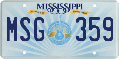 MS license plate MSG359