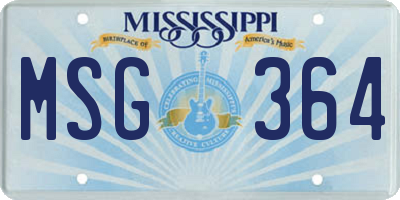 MS license plate MSG364