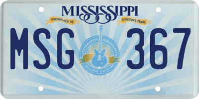 MS license plate MSG367