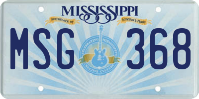 MS license plate MSG368