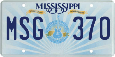 MS license plate MSG370