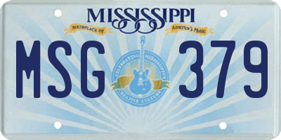 MS license plate MSG379