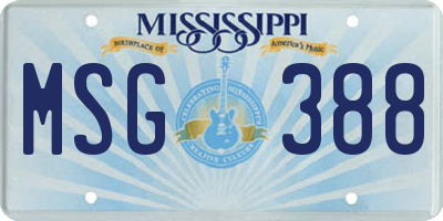 MS license plate MSG388