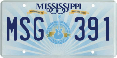 MS license plate MSG391