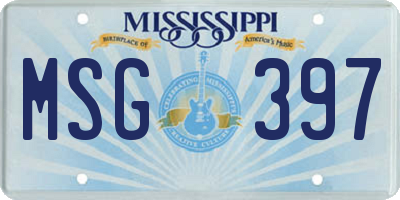 MS license plate MSG397