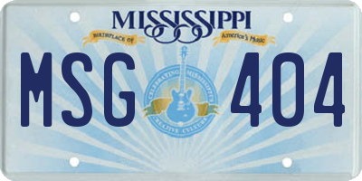 MS license plate MSG404