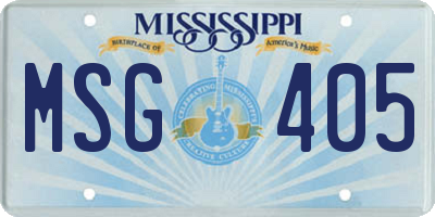 MS license plate MSG405