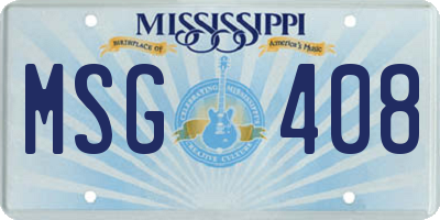 MS license plate MSG408