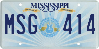 MS license plate MSG414