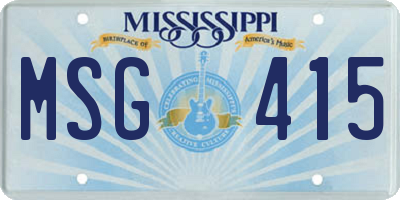 MS license plate MSG415