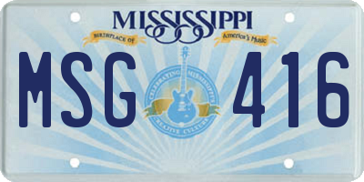 MS license plate MSG416