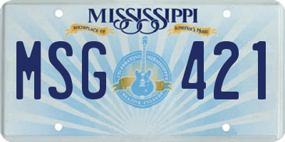 MS license plate MSG421