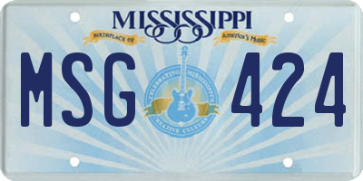 MS license plate MSG424