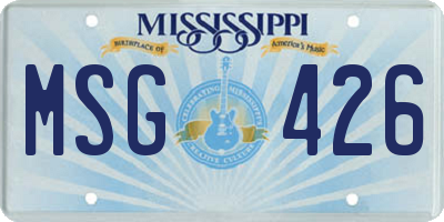 MS license plate MSG426