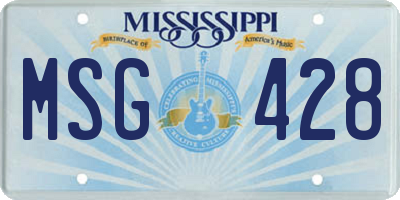 MS license plate MSG428