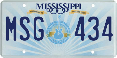 MS license plate MSG434